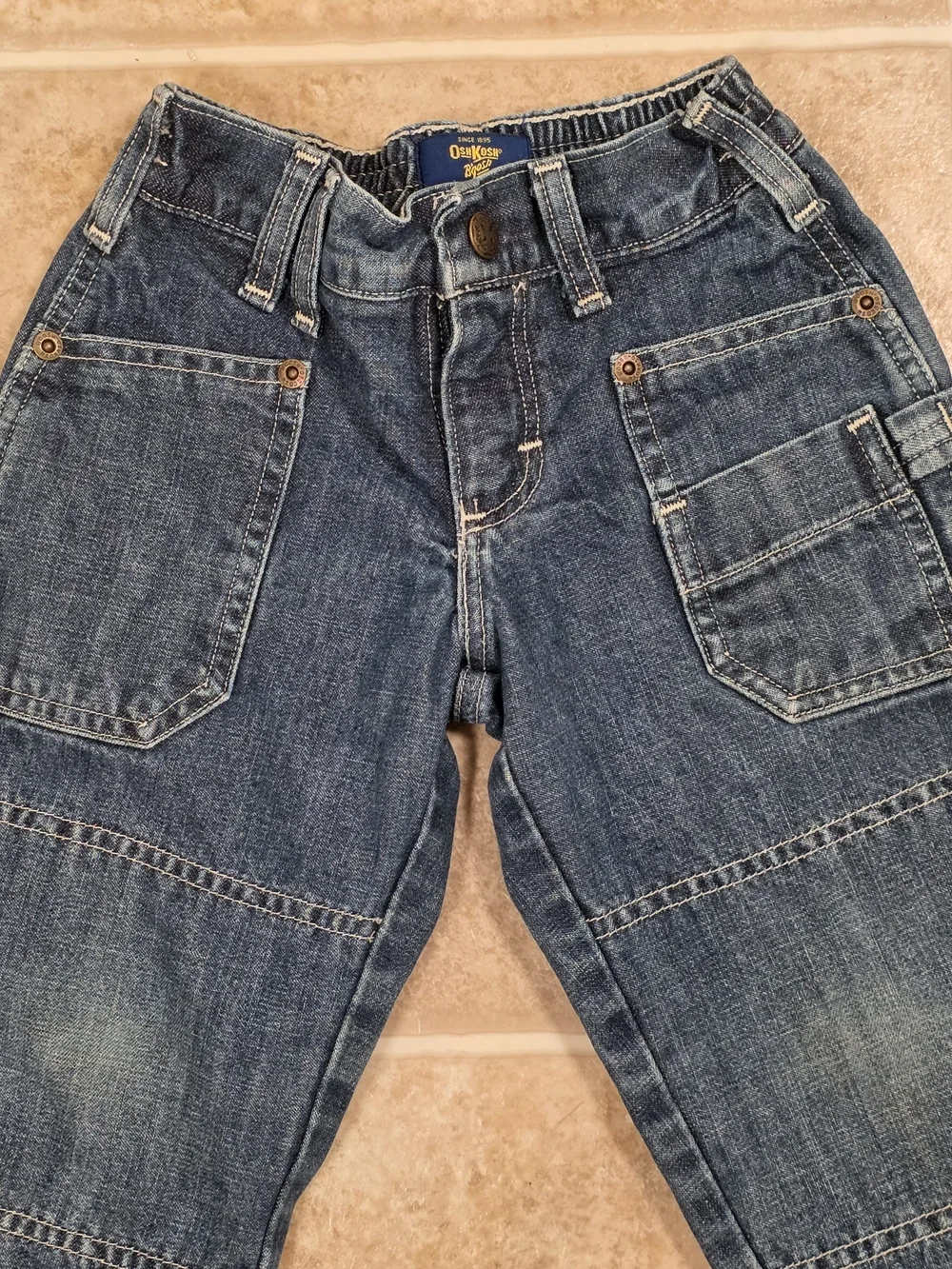 OshKosh B’gosh 2T Carpenter Jeans Elastic Waist Cargo Denim